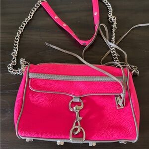 Rebecca Minkoff hot Pink Leather Crossbody Bag